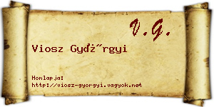 Viosz Györgyi névjegykártya